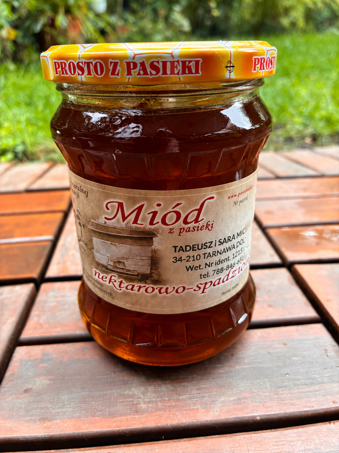 Miód nektarowo-spadziowy – słoik 500 ml z Pasieki Michałek